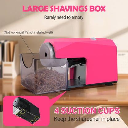 Newly Upgraded Fully Automatic Electric Pencil Sharpener,3X Longer Cutter Life,PSC4GN