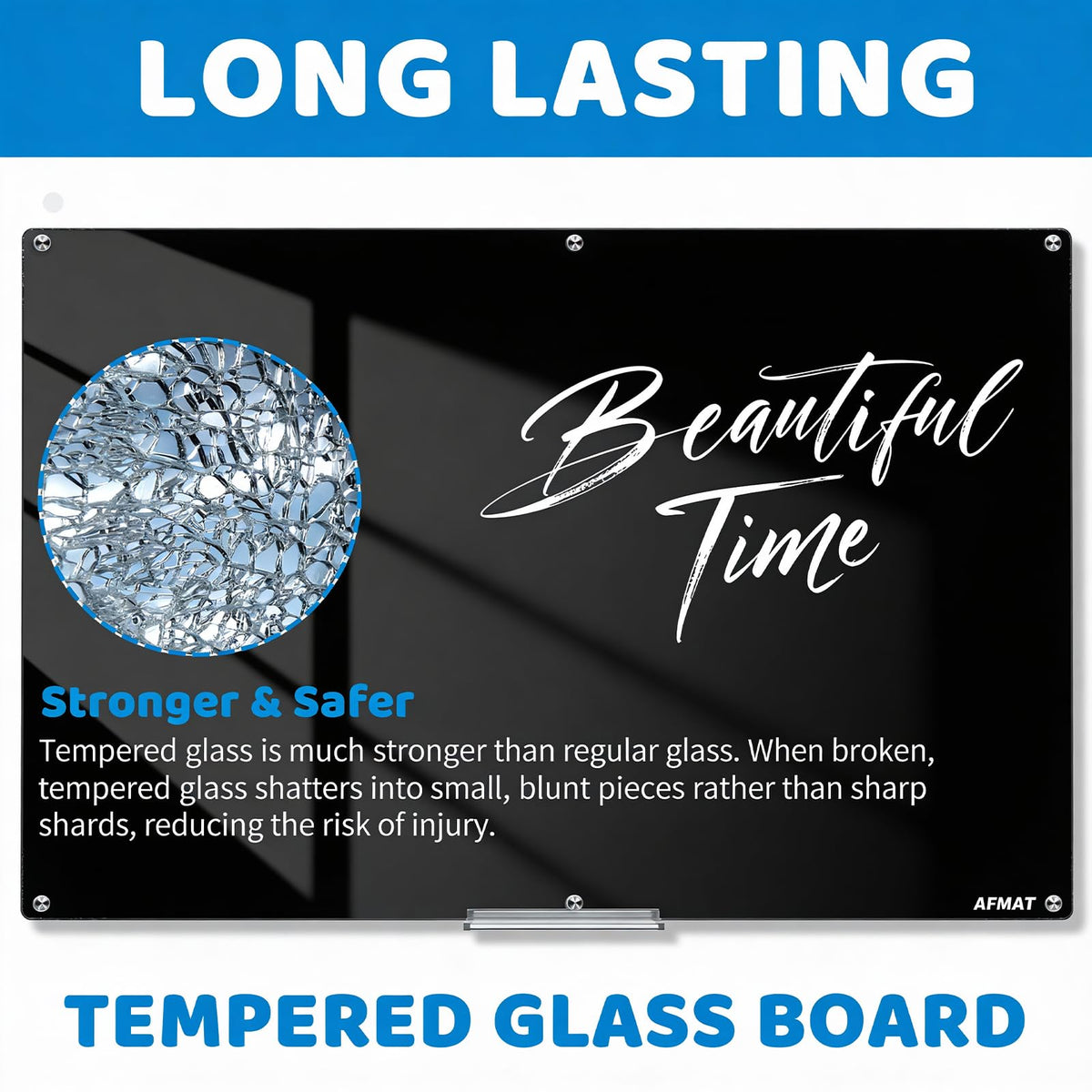 AFMAT Magnetic Glass Dry Erase Board, 72