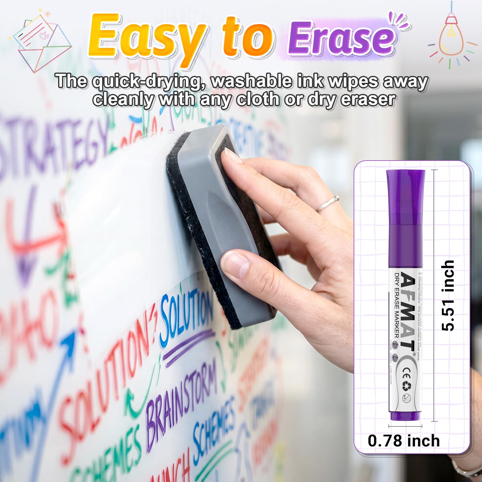AFMAT 40 Chisel Tip Whiteboard Markers,20 Color DB14X1