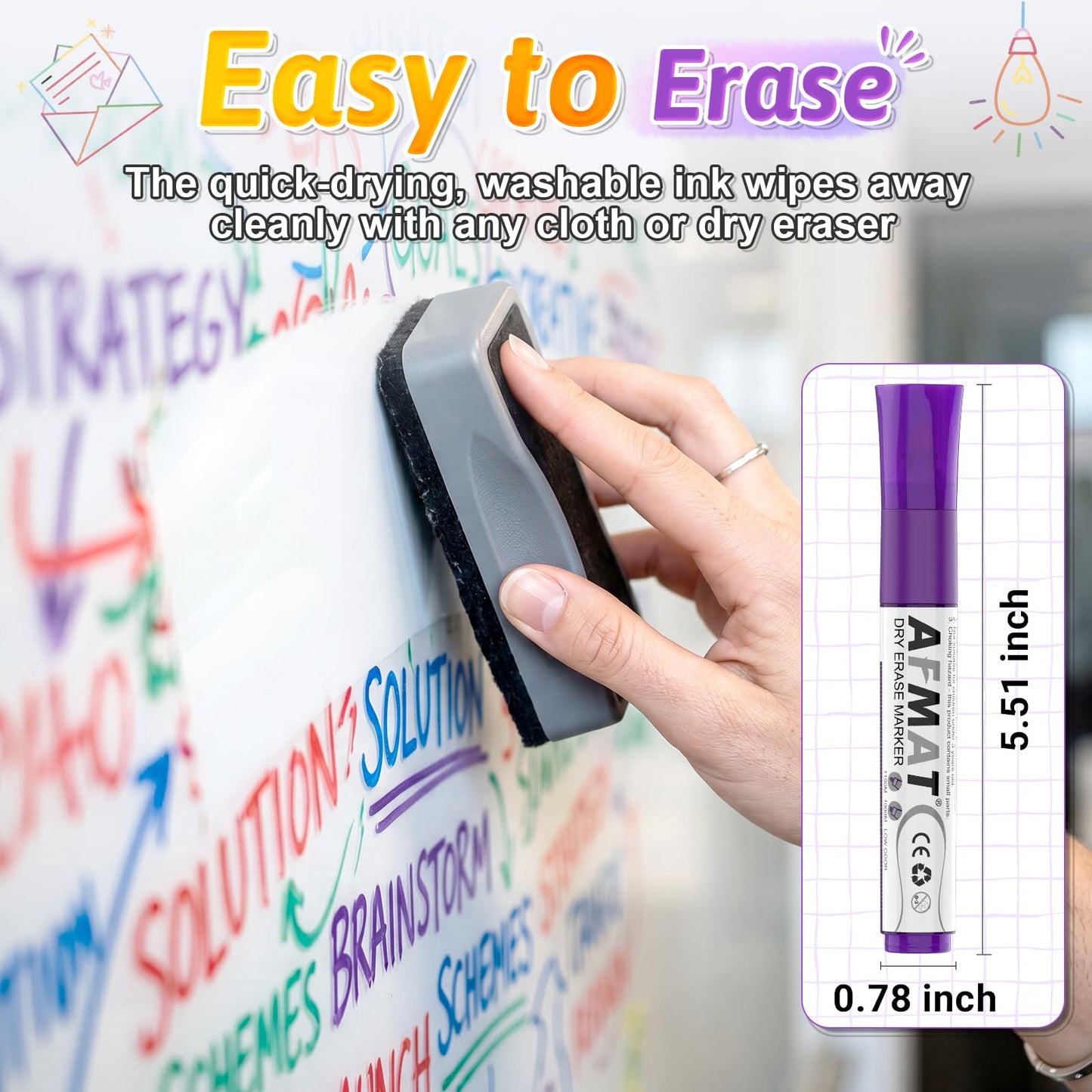 AFMAT 40 Chisel Tip Whiteboard Markers,20 Color DB14X1