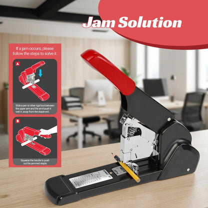 AFMAT Heavy Duty Stapler, 210 Sheet Staplers for Desk with 7000 Staples, Jam-Free, 50000+ Uses, 60% Reduced Effort, Easy Reload, Adjustable Paper Guide, Large Metal Manual Office Staplers, ES15RD