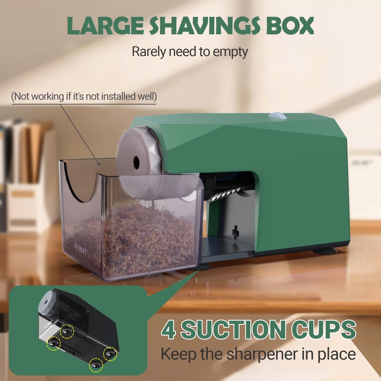 Newly Upgraded Fully Automatic Electric Pencil Sharpener,3X Longer Cutter Life,PSC4GN