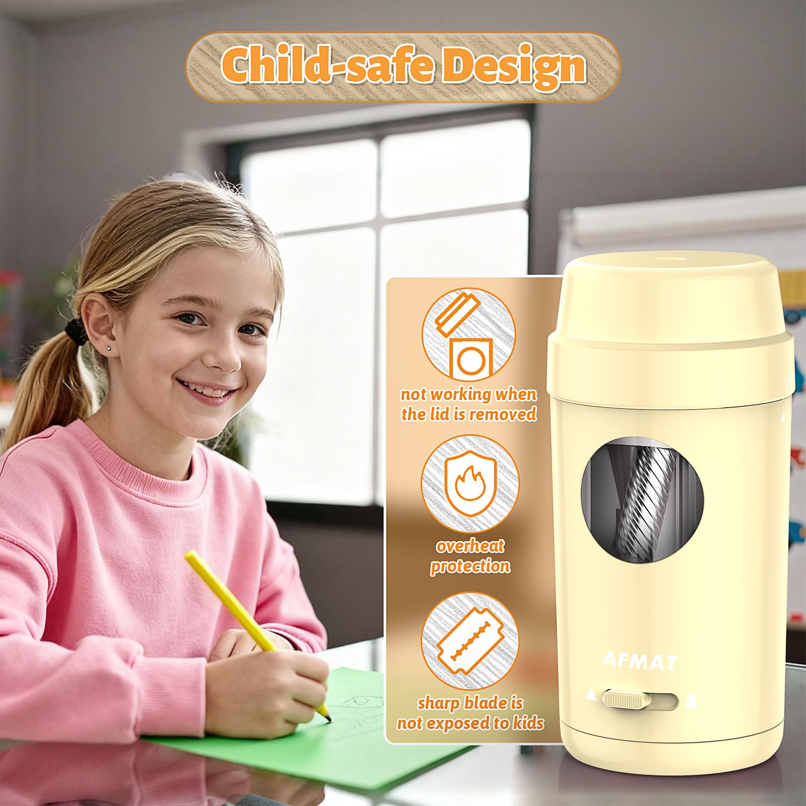 Fully Automatic Rechargeable Pencil Sharpener for φ7-8mm No.2