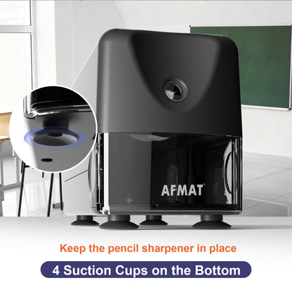 Disponibile in Italia：AFMAT PSD3 AFMAT Temperamatite elettrico ad alte prestazioni, auto-stop ricaricabile con contenitore per penne da 6 a 11 mm, punta rapida in 2 secondi, 10.000 punte