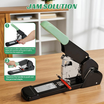 AFMAT Heavy Duty Stapler, 210 Sheet Effortless Stapler for Desk, 60% Reduced Effort, Jam Free, 50,000+ Uses, Adjustable Paper Depth, Metal Desktop Staplers for Office, Includes 7000Pcs Staples, ES15GN
