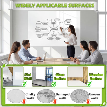 AFMAT Whiteboard Sticker for Wall, 36" x 24" White Board Paper, Super Sticky Dry Erase Wallpaper, Peel and Stick Dry Erase Board with 3 Markers, No Ghosting Whiteboard Paper for Home Office Classroom,WS12C