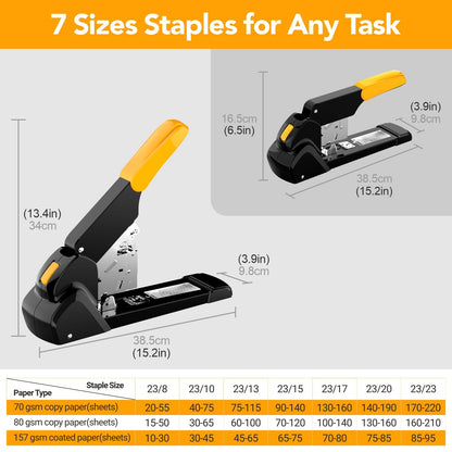 AFMAT Heavy Duty Stapler, 220 Sheets Capacity Stapler for Classroom, 60% Reduced Effort, Jam Free, Adjustable Paper Depth, Metal Desk Office Staplers w/ 50,000+ Uses, Includes 7000Pcs Staples, ES15OR