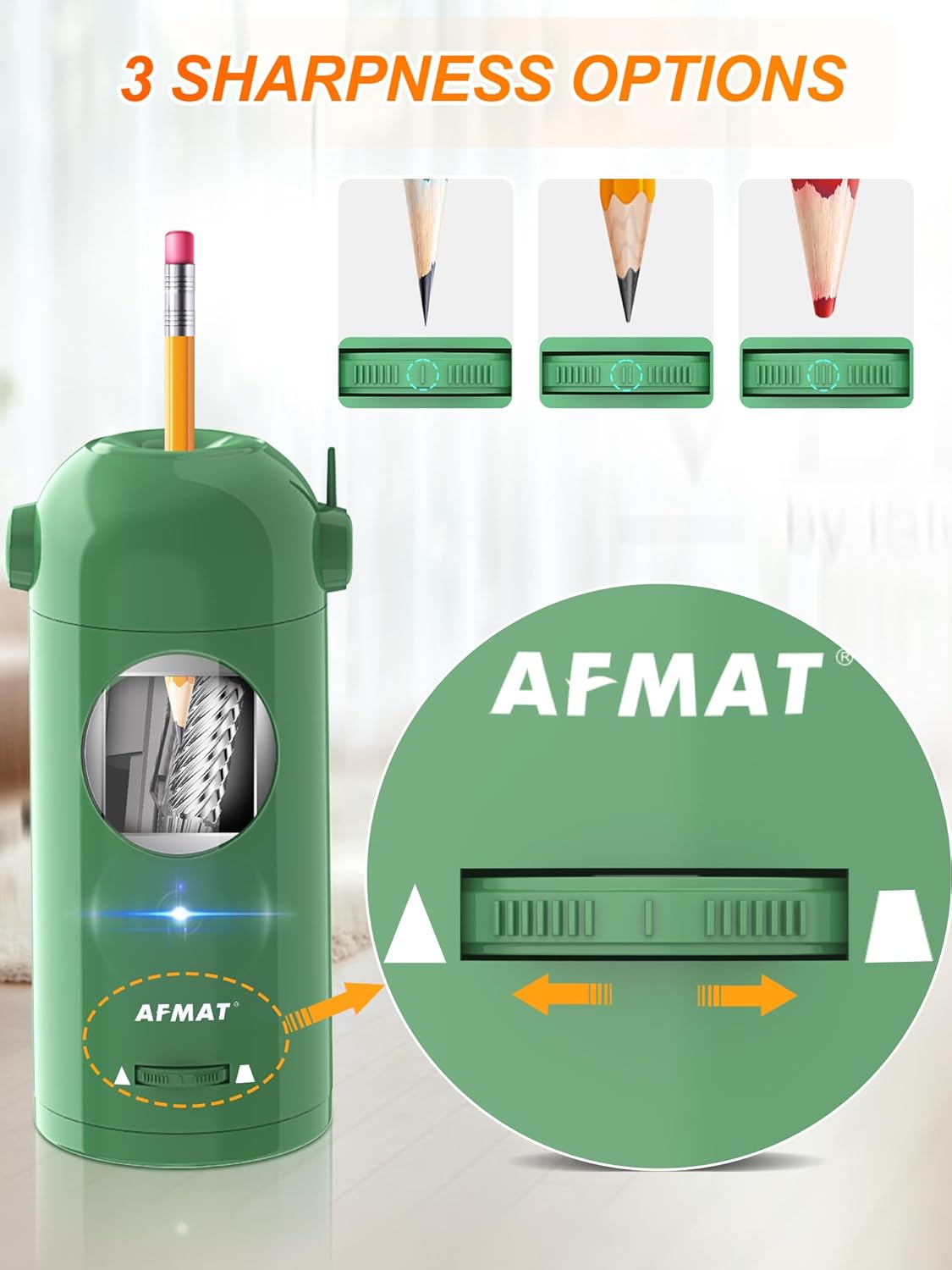 Available in Canada:AFMAT PSX5 Fully Automatic Electric Pencil Sharpener,AFMAT Electric Robot Pencil Sharpener for Colored Pencils 7-11.5mm,Blue
