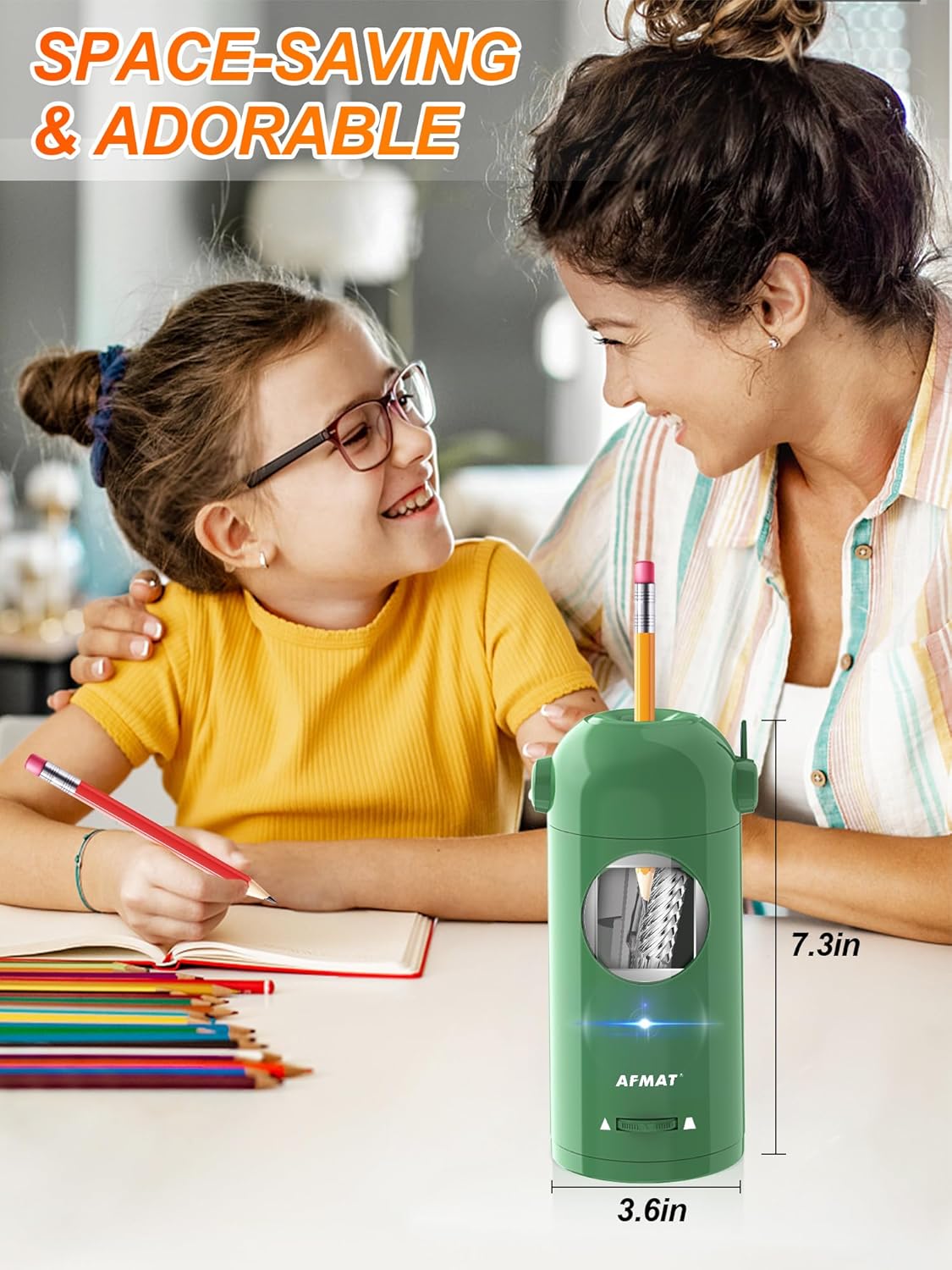 Available in Canada:AFMAT PSX5 Fully Automatic Electric Pencil Sharpener,AFMAT Electric Robot Pencil Sharpener for Colored Pencils 7-11.5mm,Blue