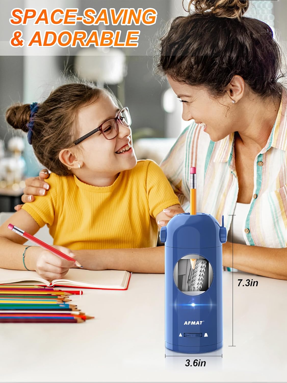 Available in Canada:AFMAT PSX5 Fully Automatic Electric Pencil Sharpener,AFMAT Electric Robot Pencil Sharpener for Colored Pencils 7-11.5mm,Blue