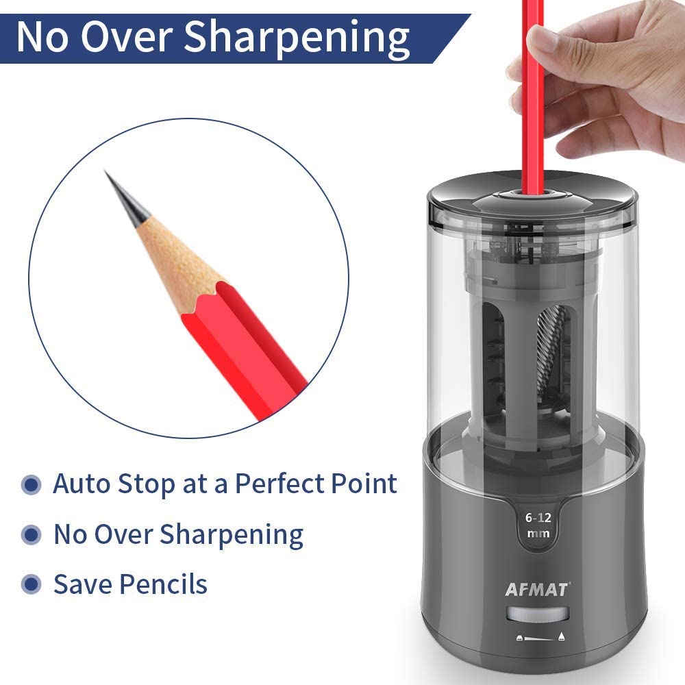 🏆The Sharpener That Outsmarts Almost Every Pencil🏆Electric Pencil Sharpener for Colored Pencils,for 6-12mm No.2/Jumbo Pencils,PS91GY