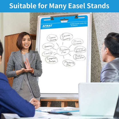 Sticky Easel Pad, 6 Pads, 25 x 30 Inches UPGRADED Anchor Chart Paper,Model:YY02