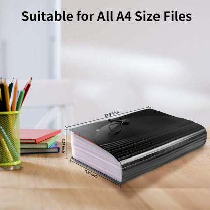 AFMAT AF01 Accordian File Organizer, 60 Pockets Large Expanding File Folder Organizer with Blank Labels, Letter/A4 Size Accordion Files Organizers Expandable for Receipt, Bill, Tax, Legal