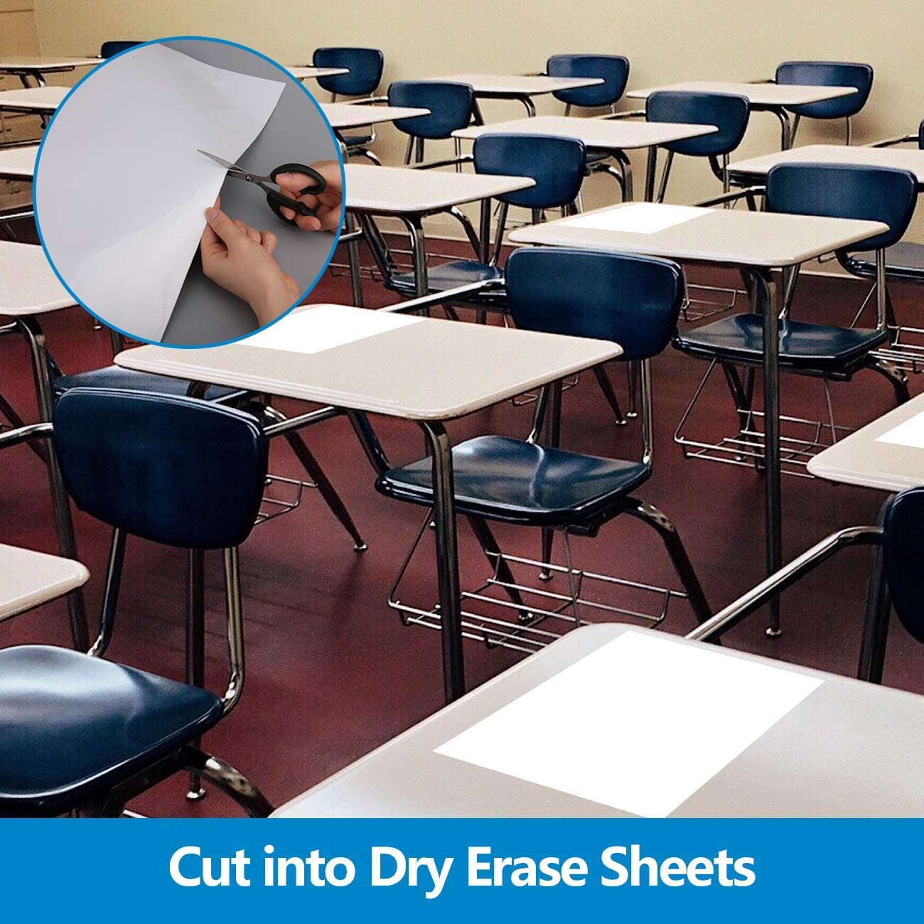 AFMAT WS23 Dry Erase Board Sticker, 48 x 36 inches White Board Wallpaper,3 Markers,Model:(WS23）