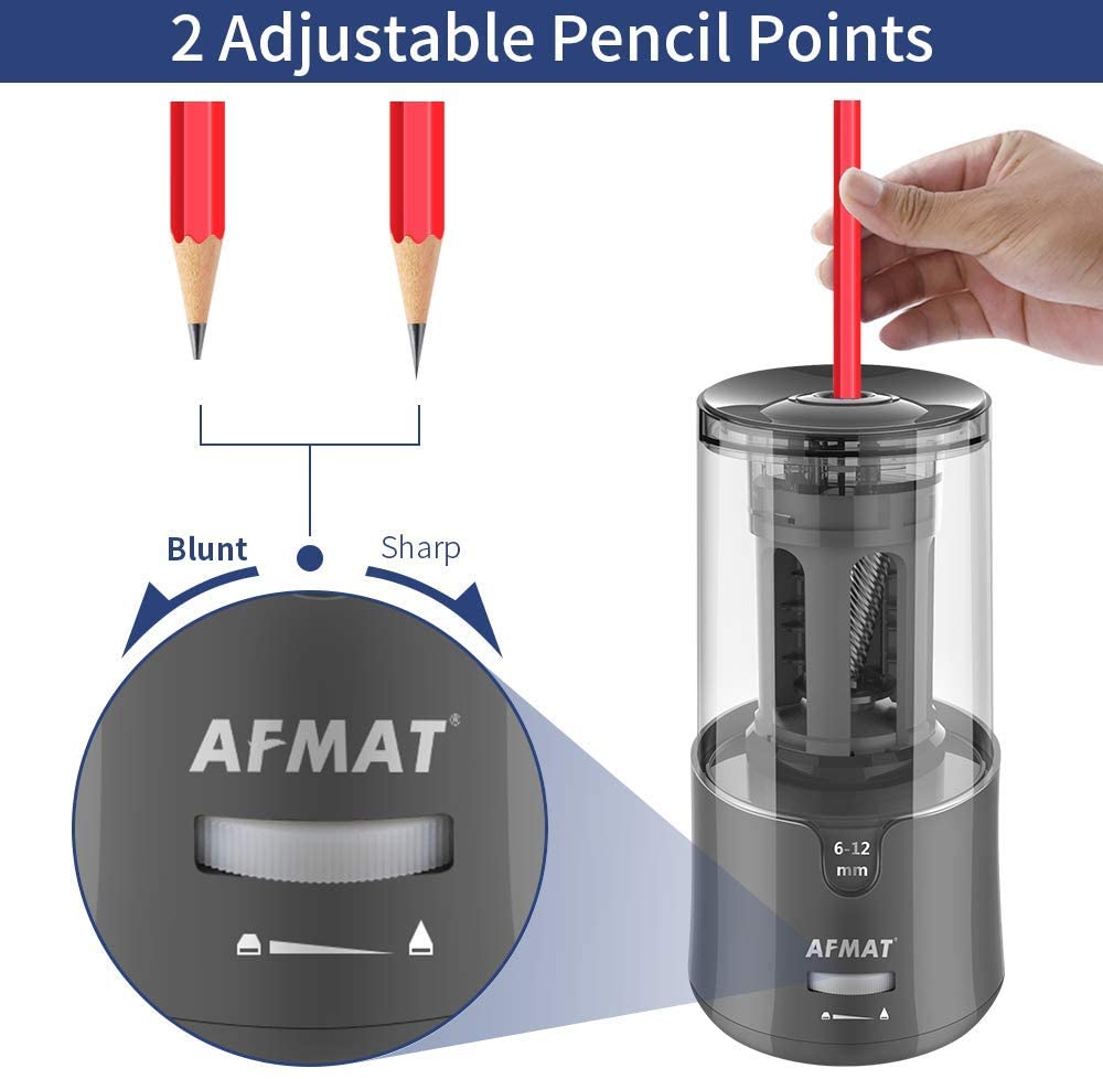 🏆The Sharpener That Outsmarts Almost Every Pencil🏆Electric Pencil Sharpener for Colored Pencils,for 6-12mm No.2/Jumbo Pencils,PS91GY