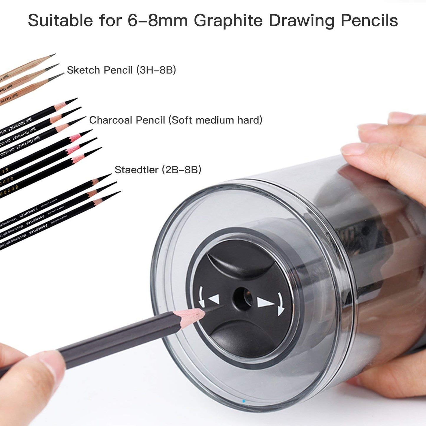 Electric Rechargeable Long Point Pencil Sharpener for Artist,PSB06
