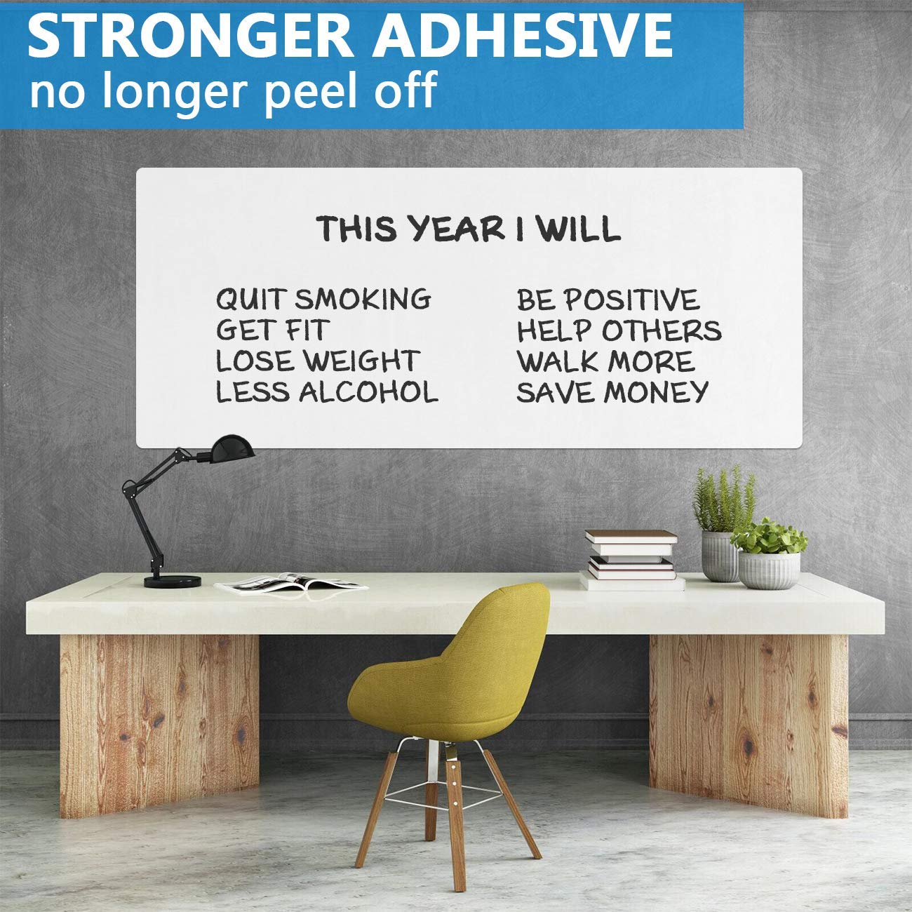 AFMAT Whiteboard Sticker, 36" x 24" Dry Erase Wallpaper, Stain-Proof & Super Sticky, No Ghost After 60 Days,3 Markers,Model:WS12