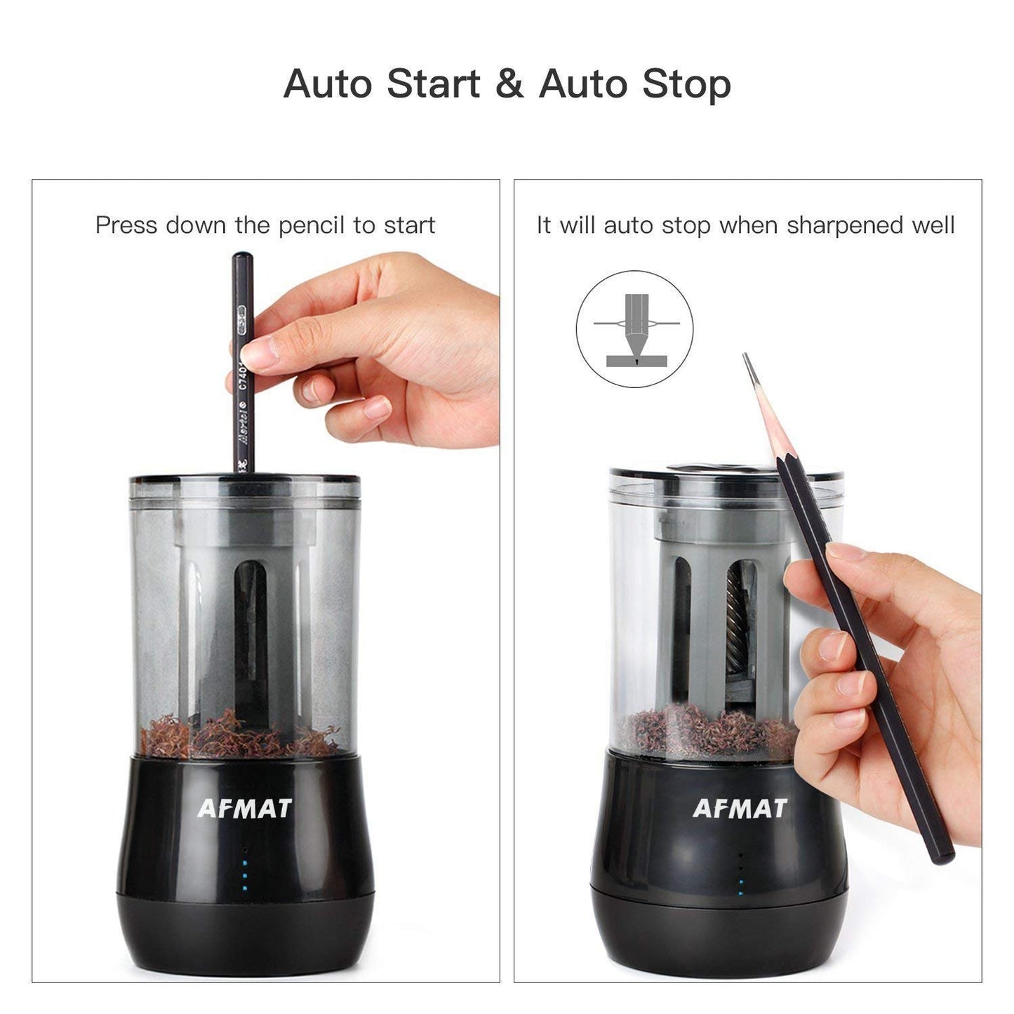 Electric Rechargeable Long Point Pencil Sharpener for Artist,PSB06