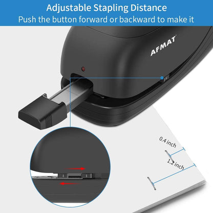 AFMAT ES03 Electric Stapler for Desk, Automatic Stapler Desktop, Office Staplers Electric, with Reload Reminder & Release Button, 25 Sheets Capacit,Black
