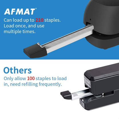 AFMAT ES03 Electric Stapler for Desk, Automatic Stapler Desktop, Office Staplers Electric, with Reload Reminder & Release Button, 25 Sheets Capacit,Black