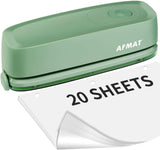 AFMAT HP10 3 Hole Punch, AFMAT Electric Three Hole Punch Heavy Duty, 20-Sheet Punch Capacity,Green