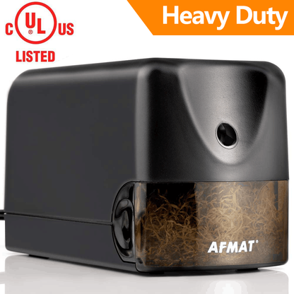 Disponible en México:AFMAT PS13 Sacapuntas eléctrico, sacapuntas resistentes para el aula de 6,5 a 8 mm, n.º 2, de colores, con certificación UL, con hoja helicoidal más fuerte, el mejor sacapuntas escolar,Negro